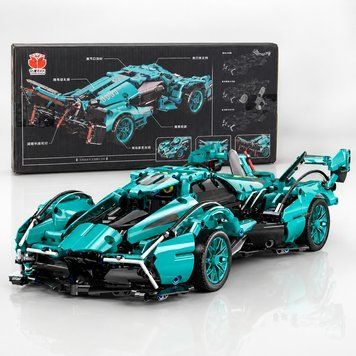 Конструктор автомобиль Lamborghini, масштаб 1:14, Зеленый / Коллекционный конструктор Гоночный гиперкар / Конструктор Ламборджини 234594385 фото
