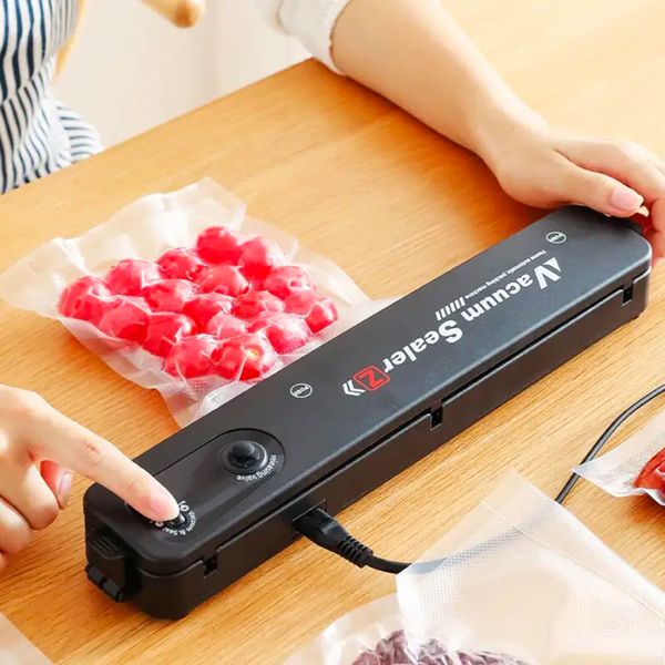 Побутовий вакууматор Vacuum Sealer + Подарунок Набіо кришок 6шт Silicon Cap / Вакуумний пакувальник їжі 234562465(_цей артикул вірний) фото