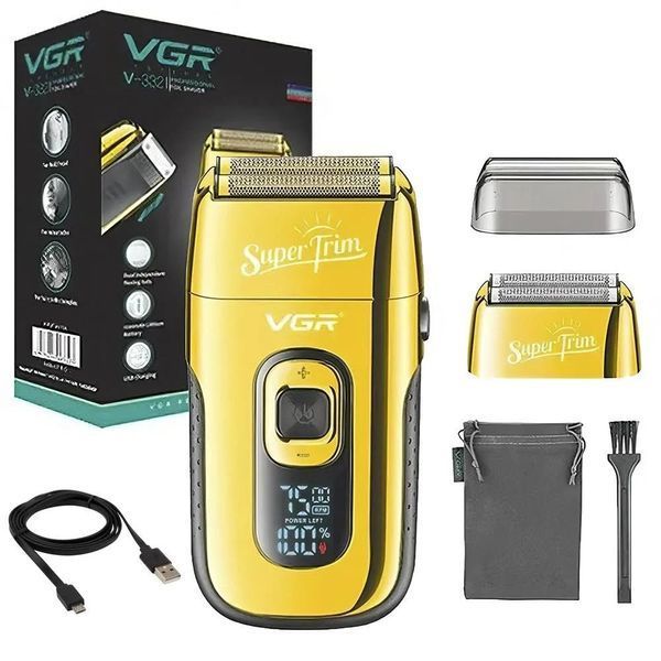 Електробритва шейвер від USB, дисплей, VGR Super Trim V-332, Сріблястий / Машинка для гоління / Акумуляторна бритва 234570425 фото Електробритва шейвер від USB, дисплей, VGR Super Trim V-332, Сріблястий / Машинка для гоління / Акумуляторна бритва 234570425 фото