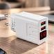 Зарядний пристрій 2 USB, з LED дисплеєм, 220В, QC03 5740, Білий / Зарядка для телефону / Блок для зарядки 234563855 фото 1