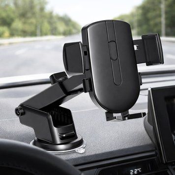 Автомобільний тримач для телефону на присосці, 4&ndash;7,2", Wi-CH054, Чорний / Автотримач телефону / Тримач в машину 234590467 фото