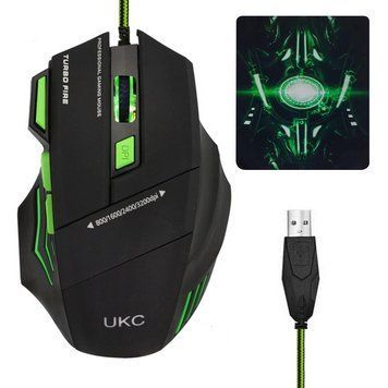 Игровая мышка с подсветкой от USB, 2в1 Gaming Mouse + Коврик X7S 7D / Комплект коврик и проводная мышь 234569554 фото