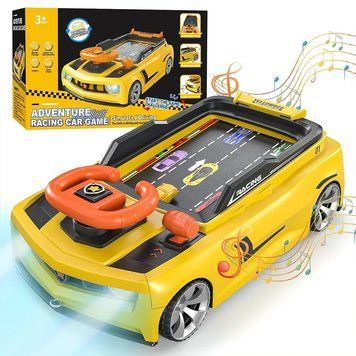 Детский автосимулятор + USB, 39х24х14 см, Racing Car 909E, Желтый / Детский автотренажер / Гоночный симулятор для детей 23458985701 фото