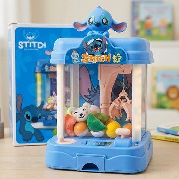 Игровой автомат хватайка Стич 37 см, музыка, подсветка, монеты, USB, Голубой / Детский игровой автомат клешня / Кран с игрушками 234589452 фото