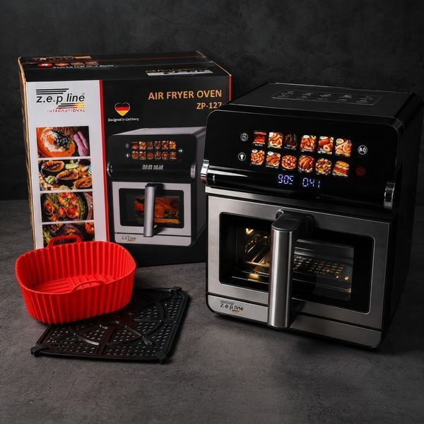 Сенсорный аэрогриль с двумя тенами на 13 л, 4200W, Zep Line, Серебристый / Аэрофритюрница / Мультипечь / Аэрогриль без масла 234598000 фото