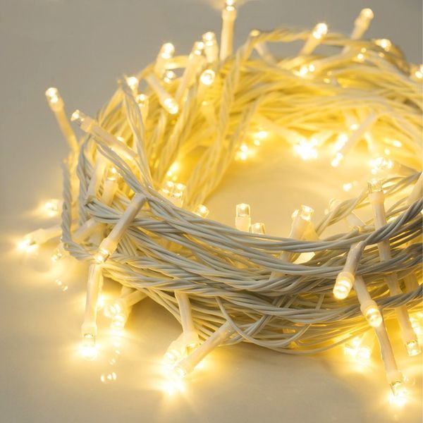 Гирлянда "Нить" от сети 10 м 100 LED уличная, RD-7050, Теплый белый / Новогодняя LED гирлянда для улицы 234567977 фото