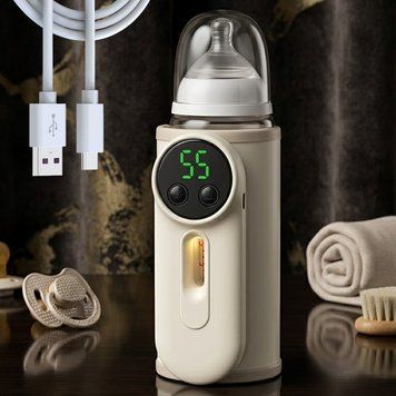 Підігрівач для пляшечок до 55&deg;, 6 режимів, USB, Бежевий / Портативний підігрівач пляшечок / Акумуляторний підігрівач 23458614801 фото
