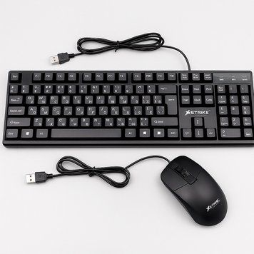 Проводная клавиатура мембранная + мышка XSTRIKE X-1012 OFFICE RGB USB / Комплект Клавиатура и Мышь 234591724 фото