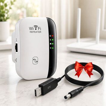 Підсилювач WiFi сигналу + Кабель для роутера 12V / Вайфай репітер для дому / Ретранслятор 234570644 фото