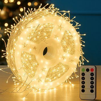 Гирлянда Роса Мишура от сети, 100м, 2000LED +пульт, Теплый белый / Светодиодная гирлянда / Новогодняя гирлянда 23459175002 фото