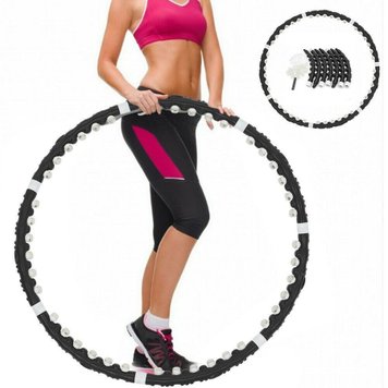 Масажний обруч хулахуп з магнітами, Massaging Hoop Exerciser / Спортивний обруч для схуднення з масажними роликами 123457618 фото