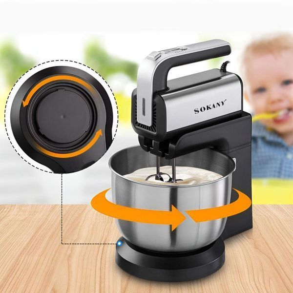 Міксер стаціонарний з чашею 3,5 л, 500W, 5 режимів, Sokany CX-6652 / Ручний міксер для тіста / Міксер кухонний 234577058 фото
