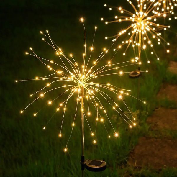 Садовый фонарь на солнечной батарее 150 LED, 90см, "Фейерверк", HA-47, Теплый белый / Декоративный фонарь для сада 234593140 фото