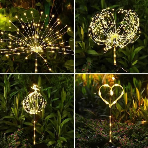 Садовый фонарь на солнечной батарее 150 LED, 90см, "Фейерверк", HA-47, Теплый белый / Декоративный фонарь для сада 234593140 фото