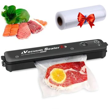 Вакууматор Vacuum Sealer + Подарунок Вакуумні пакети 5 м х 25 см / Побутовий вакуумний пакувальник для продуктів 234562465(__цей артикул вірний) фото