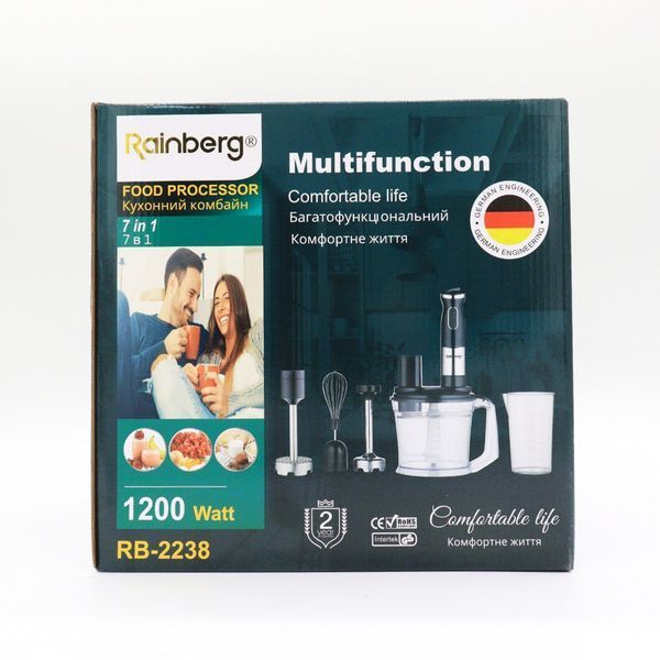 Блендер 4в1 Rainberg RB-2238 + Складная разделочная доска Chopping Board / Миксер блендер с насадками 234569966( цей артикул вірний) фото