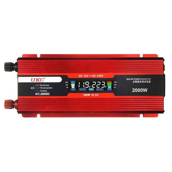 Преобразователь напряжения с 12V на 220V, 2000W+LCD, KC-2000D / Автомобильный инвертор постоянного тока 234560457 фото