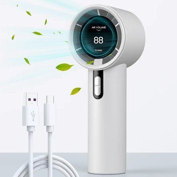 Портативный вентилятор аккумуляторный 3 скорости, с USB, Белый / Ручной мини-вентилятор / Вентилятор на аккумуляторе 234583953 фото