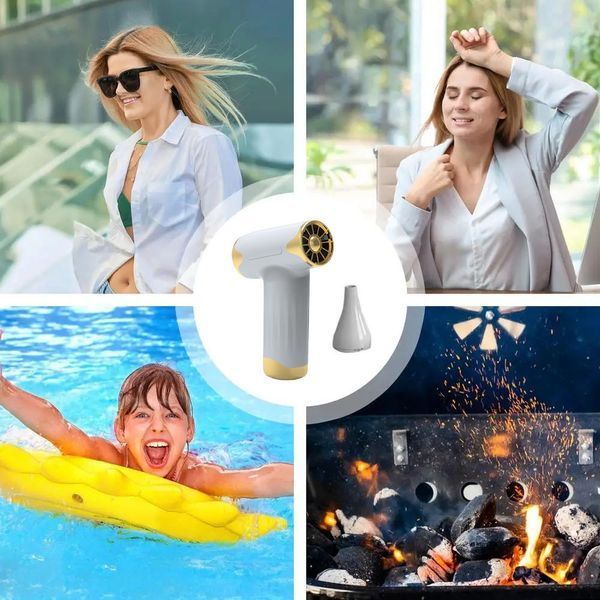 Портативный турбовентилятор 20W, USB, JetFan Turbo Blower, Красный / Аккумуляторный мини фен / Ручной турбо вентилятор 234572846 фото