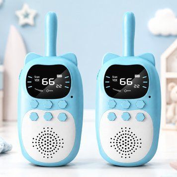 2 шт Дитячі рації до 3 км, з USB, Блакитний / Дитячі рації на акумуляторі / Іграшкові рації для дітей 234596406 фото