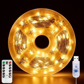 Гирлянда Роса от USB, 100м, 1000LED + пульт, Теплый белый / Новогодняя гирлянда на елку / LED гирлянда светодиодная 234585896 фото