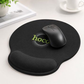 Килимок для миші з підтримкою зап'ястя 23 x 21.5 x 2 см, Hoco GM30, Чорний / Коврик для мишки / Силіконовий килимок для миші 234599115 фото