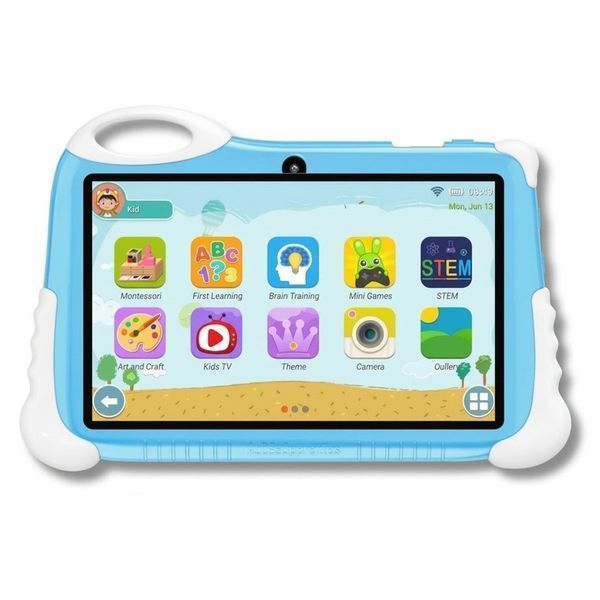 Детский планшет 7", 8/128GB, Wi-Fi, Android, DSK D02, Голубой / Планшет для детей / Сенсорный планшет с камерой 234589086 фото