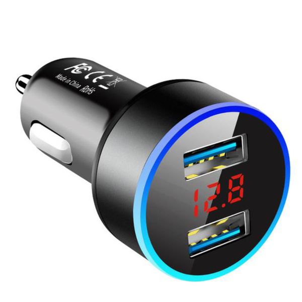 Автомобильный адаптер с индикатором напряжения, 2 USB, CAR USB HC6 / Зарядное устройство в прикуриватель авто 234571211 фото