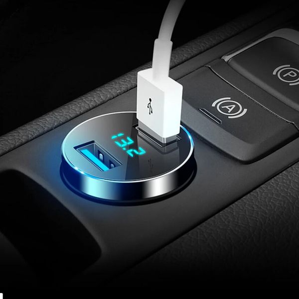 Автомобильный адаптер с индикатором напряжения, 2 USB, CAR USB HC6 / Зарядное устройство в прикуриватель авто 234571211 фото