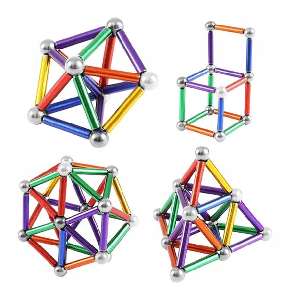 Магнітний конструктор головоломка кульки та палички, 64 деталі, 2 см / Дитячий конструктор антистрес 234573126 фото