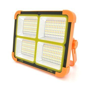 Акумуляторний LED-прожектор із сонячною панеллю, 2400 mAh, Помаранчевий / Кемпінговий ліхтар / Світлодіодний прожектор 234610888 фото