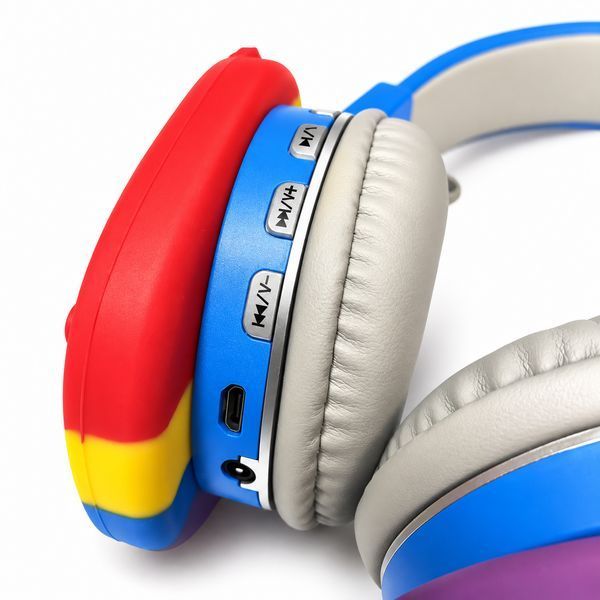 Навушники бездротові з поп іт Єдиноріг, 200 мАч, Bluetooth, USB, Сині / Дитячі навушники / Блютуз навушники / Накладні навушники 234566547 фото