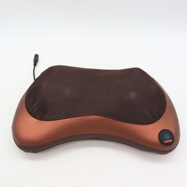 Масажна інфрачервона подушка (31х10х19 см) Massage Pillow 8028 / Роликовий масажер для спини та шиї з підігрівом 123457498 фото