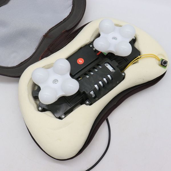 Масажна інфрачервона подушка (31х10х19 см) Massage Pillow 8028 / Роликовий масажер для спини та шиї з підігрівом 123457498 фото