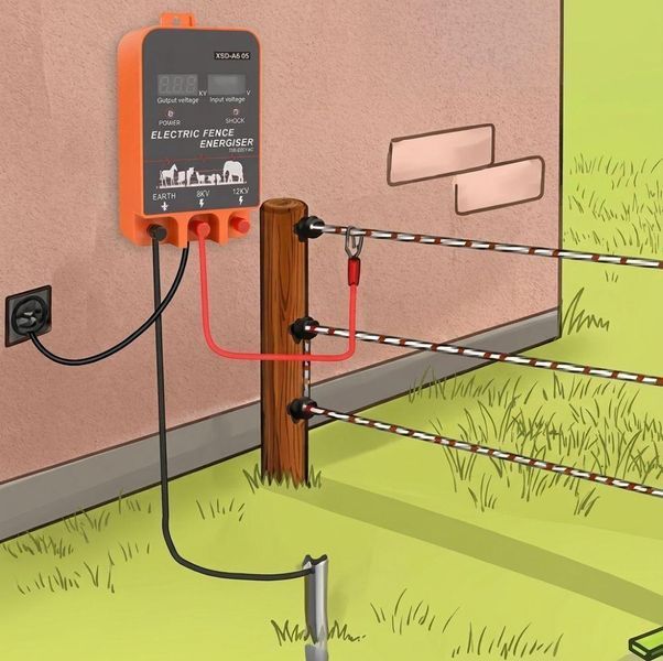 Електропастух до 5 км / 20 га, 12V, Помаранчевий / Генератор імпульсів / Електричний паркан / Електроогорожа 234590063 фото