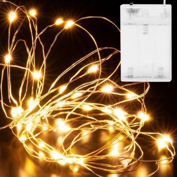 Світлодіодна гірлянда на батарейках 8м 100LED, Крапля роси, Теплий білий / Світлодіодна гірлянда роса на ялинку 234573905 фото