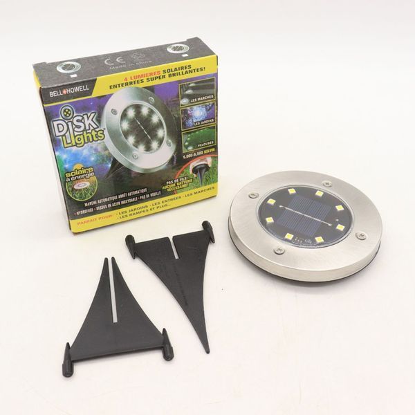Садовый светильник на солнечной батарее MAXI DISC LIGHT / Уличный фонарь для газона с штыком 234562334 фото