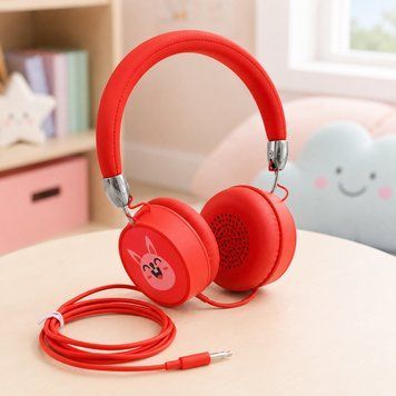 Детские наушники проводные, с микрофоном, Gorsun GS-771, Красные / Накладные наушники для телефона ПК 234595400 фото