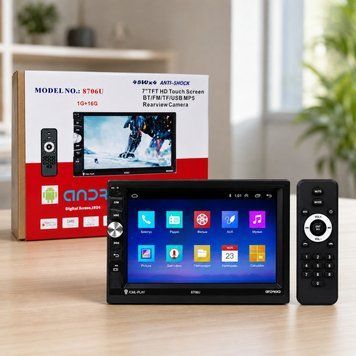 Автомагнитола с сенсорной панелью, Android 2DIN 7", PI-8706, Черная / Магнитола в машину с пультом / Автомобильная магнитола 234596292 фото