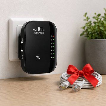 Підсилювач WiFi сигналу до 300 Мбіт/с (2,4G) + Патчкорд для інтернету LAN / Вай фай репітер / Розширювач сигналу / Ретранслятор Wifi 23457064401 фото