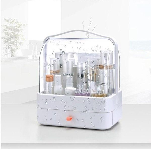 Органайзер для косметики Cosmetic Storage Box, 2 секции, Белый / Кейс для косметики с ручкой / Бьюти бокс 234561440 фото
