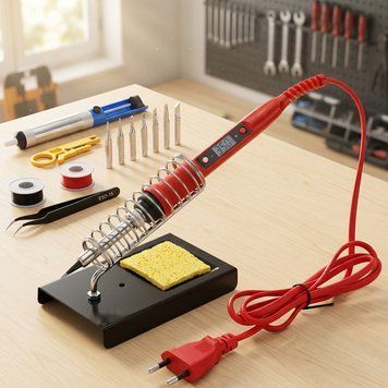Паяльный набор в футляре, 220V, 80W / Набор для пайки / Электрический паяльник / Паяльник цифровой 234569494 фото