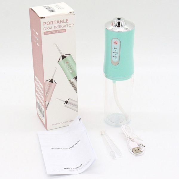 Портативний іригатор для порожнини рота 230 мл, Portable Oral Irrigator, Блакитний / Електричний іригатор для зубів з насадкой 234563499 фото