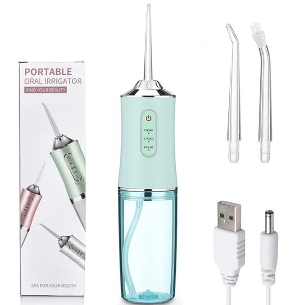 Портативний іригатор для порожнини рота 230 мл, Portable Oral Irrigator, Блакитний / Електричний іригатор для зубів з насадкой 234563499 фото