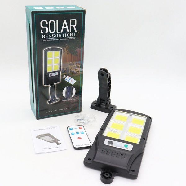 Вуличний ліхтар на сонячній батареї Solar Light BL BK120-6COB з пультом / Світильник на вулицю з датчиком руху 123462416 фото