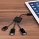 MicroUSB OTG 3-портовый хаб для зарядки, 1хMicro USB, 2хUSB / Адаптер для зарядки телефона 234565732 фото 2