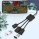 MicroUSB OTG 3-портовый хаб для зарядки, 1хMicro USB, 2хUSB / Адаптер для зарядки телефона 234565732 фото 9