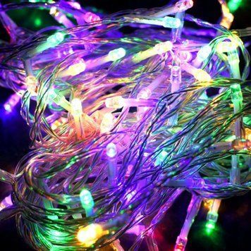 Светодиодная гирлянда 300LED, от сети, с прозрачным проводом, Разноцветная / Новогодняя гирлянда / Гирлянда на елку 234584566 фото