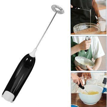Електричний капучинатор для молока, на батарейках, Milk Frother, Чорний / Спінювач для молока і вершків 234577315 фото