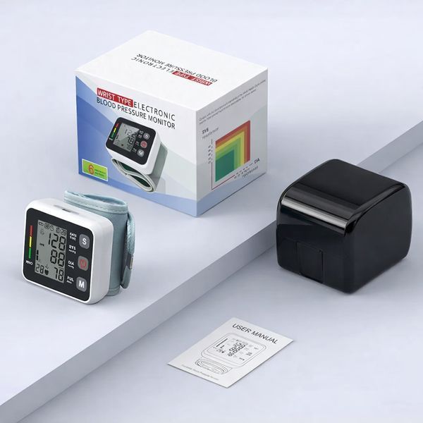 Автоматический тонометр на запястье, LCD дисплей, от USB, Белый / Электронный тонометр / Аппарат для измерения давления 234594873 фото